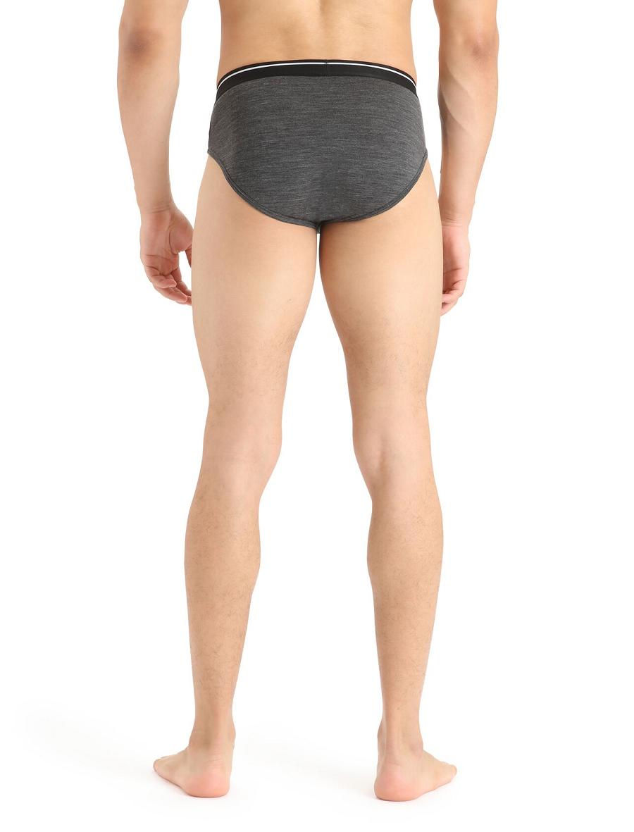 Icebreaker Merino Anatomica Briefs Férfi Fehérnemű Fekete Szürke | HU 1298KORI